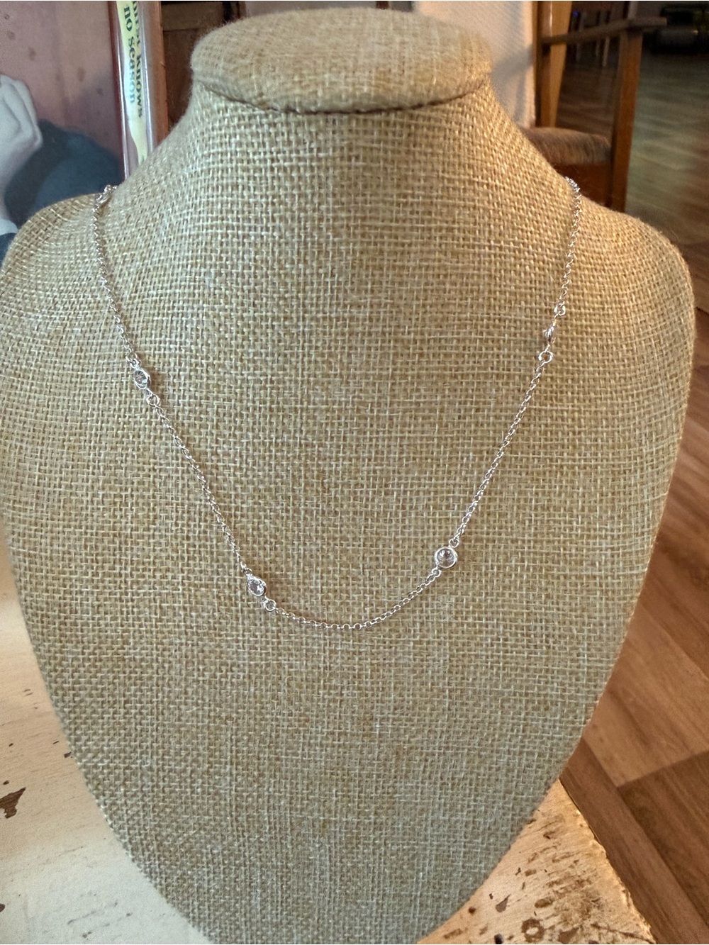 Delicate Silver Station Necklace - Sterling Look